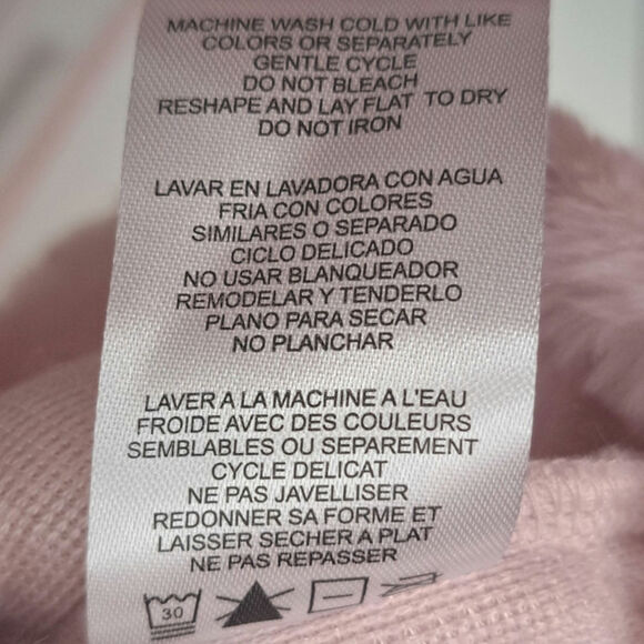 Steve Madden Pink Faux Fur Pullover with Waist Drawstring Size Large - Picture 8 of 8